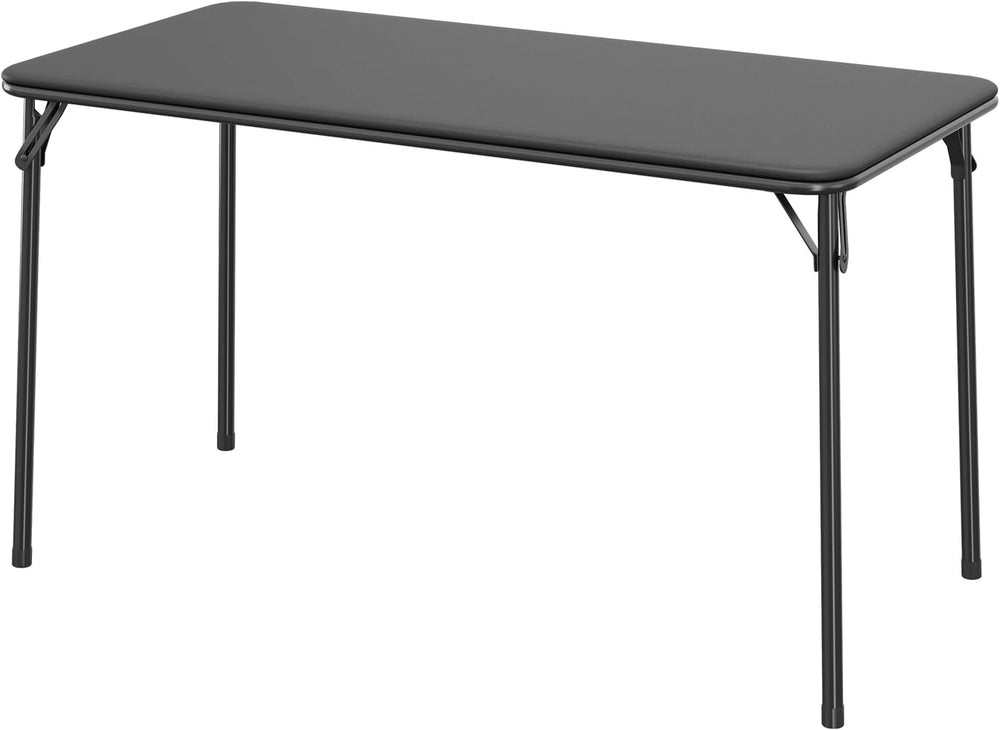 IDEALHOUSE 4 Feet Folding Table, Protable Foldable Card Table, Black | Metal ...