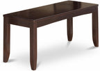 East West Furniture LYB-CAP-W Lynfield Dining Bench with Wood Seat, 52x15x18 Inch, Cappuccino