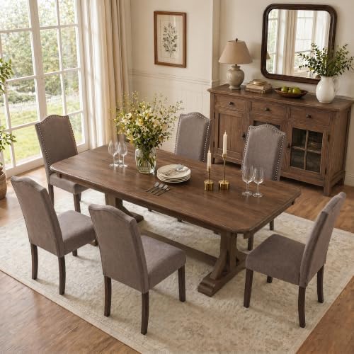Upholstered Dining Chair Modern Stylish Kitchen Diner Fabric Set of 4