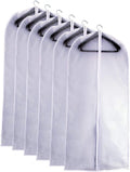 Garment Bags for Hanging Clothes 24''X48'' Suit Bags for Closet Storage (Pack of 6) Plastic Waterproof Suit Cover Bags with Zipper for Coats, Jackets, Shirts