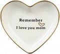 Mom Gifts from Daughter Son - Remember I Love You Mom Ceramic Jewelry Dish, Heart Shaped Trinket Dish Cute Small Ring Dish Holder Tray for Rings Earrings, Birthday Mothers Days Gift For Mom