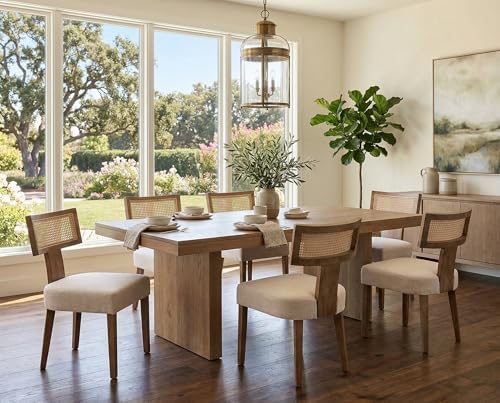 RIVOVA Rattan Dining Chairs Set of 6, Modern Dining Chair Kitchen Dining Room...
