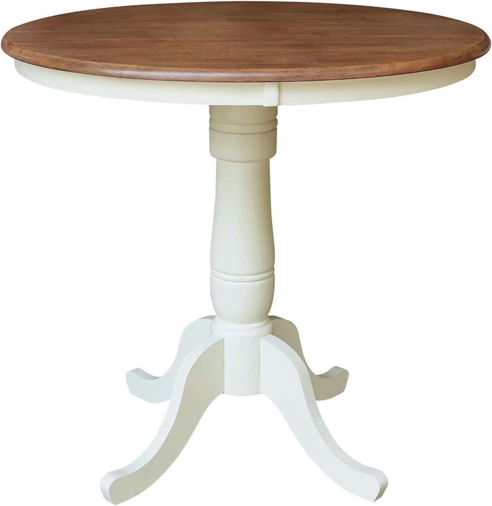 IC INTERNATIONAL CONCEPTS 36" Round Top Wood Counter Height Pedestal Din...