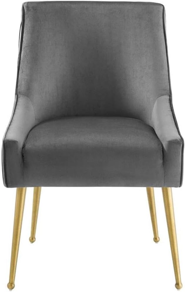 Modway Discern Pleated Back Upholstered Performance Velvet Dining Chair, Gray