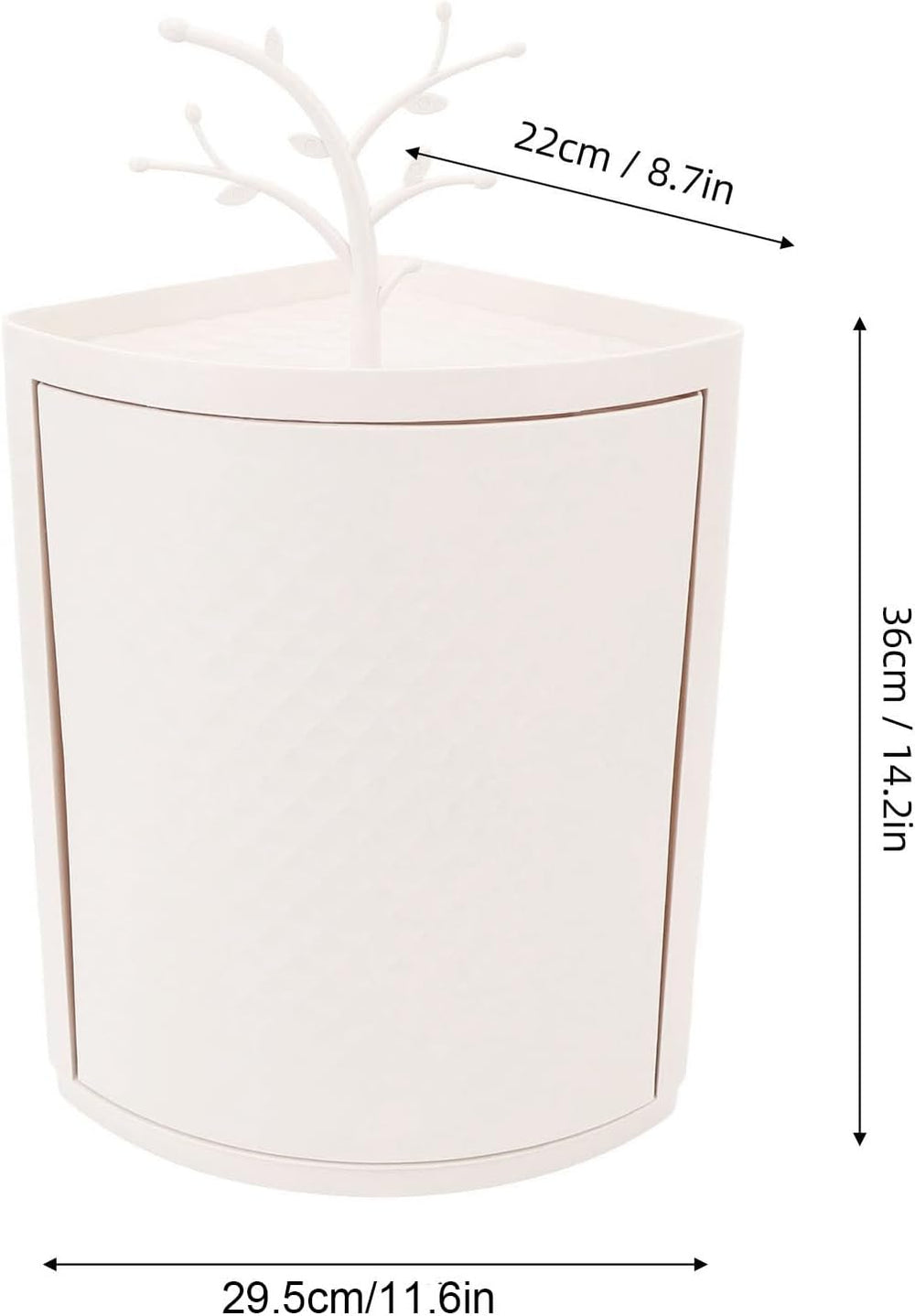 Countertop Corner Storage Cabinet, 360 Degree Rotating Dust Proof PP Storage ...