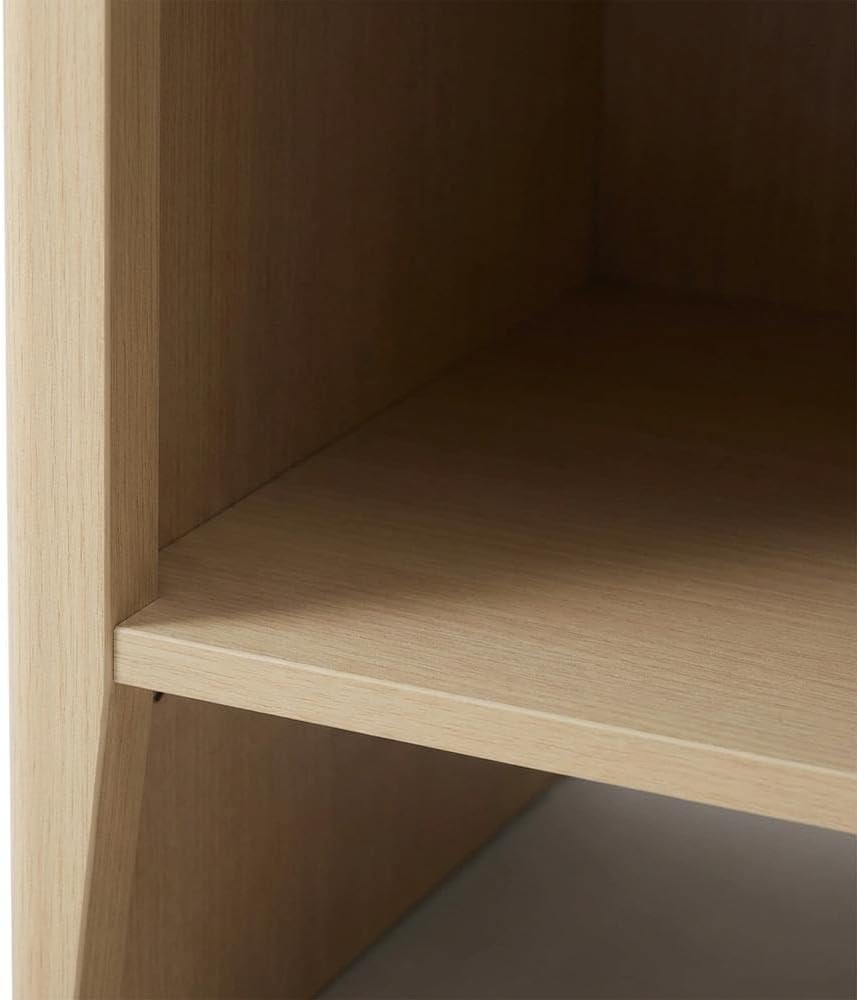 Furnifact Rattan Accent Side Table with Drawer Storage, Open Shelf, Modern De...