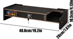 Desktop Computer Elevated Stand 48.8x20x10.5cm, Wooden Monitor Riser with Drawer, Organizer Shelf for Laptop, Printer, PC, TV Screen, Home, Dorm, Office