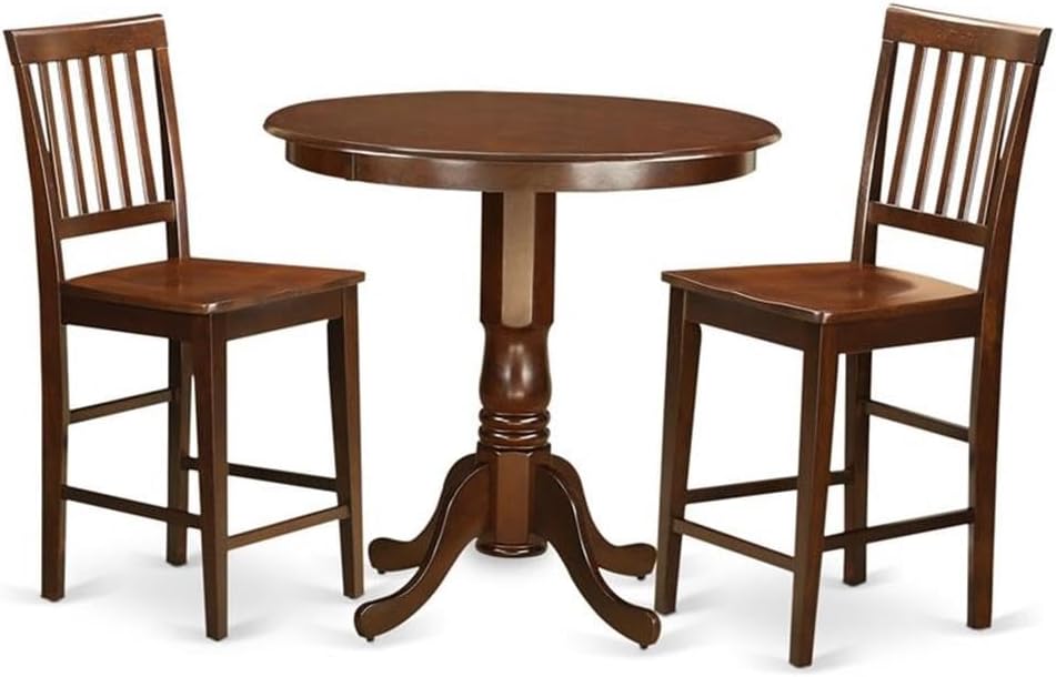 East West Furniture JAVN3-MAH-W 3 Piece Kitchen Counter Set for Small Spaces ...