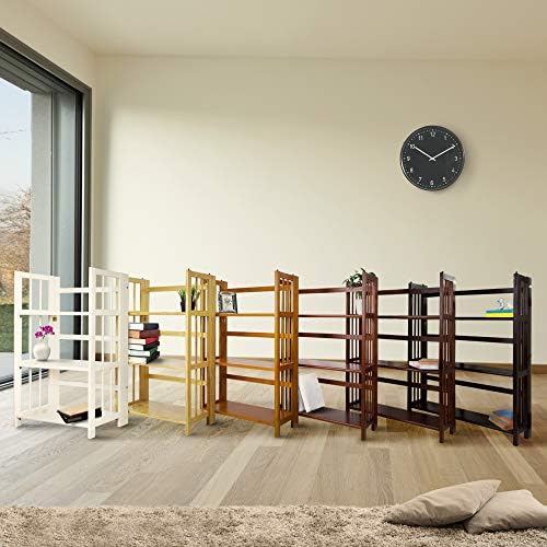 Casual Home 3-Shelf Folding Stackable Bookcase (27.5" Wide)-Honey Oak
