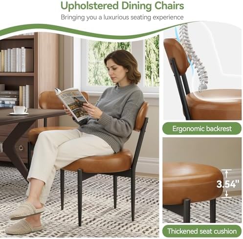 Welzona Upholstered Dining Chairs Set of 4, Dining Room Chairs with Sturdy Me...