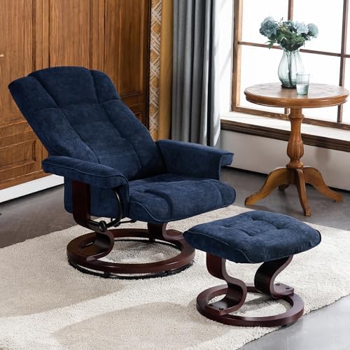 MCombo Manual Swivel Recliner with Ottoman, Chair Ottoman Set for RV Small Sp...