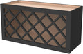 Solid Wood Mocha Wine Bottle Rack Wall Cabinet with Lattice Panels, Wine Storage for Bar, Pantry, Cellar & Basement - 30'W 12'D 18'H (Charcoal Black)
