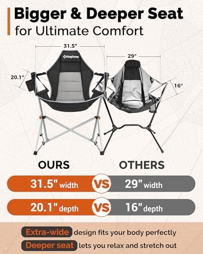 KingCamp Hammock Camping Chair, 400lbs Heavy Duty Swing Chairs for Adults | P...