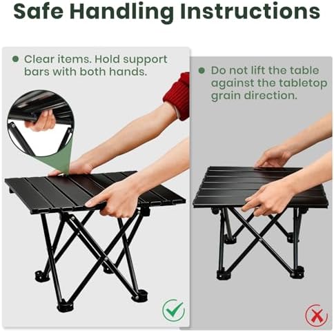 2 Pack Camping Table Foldable, Portable Folding Beach Table, Black-S | Ultral...