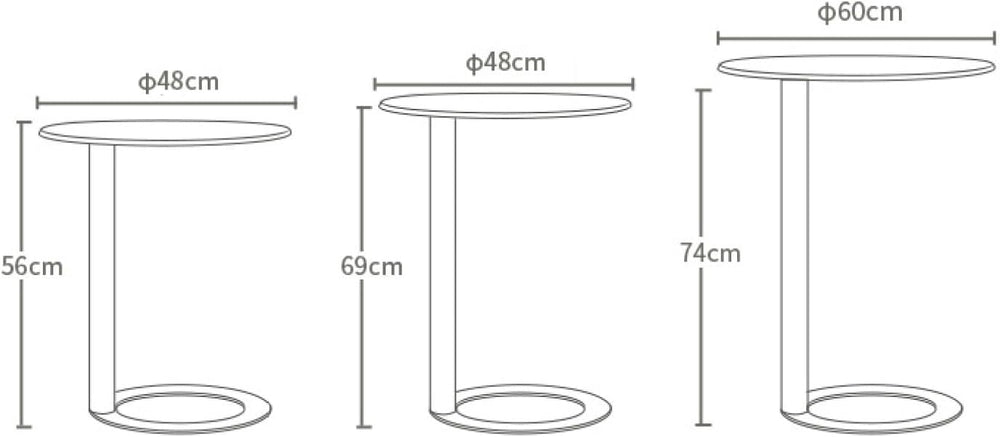 Round Side Table C-Shaped Side Table Sofa Side Table Round Coffee Table Bedsi...