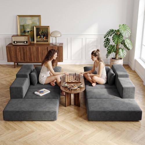 Cloud Modular Sectional Sofa, Comfy Couch for Living Room, Modern L-Shaped Co...