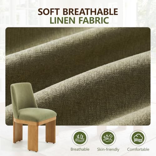 RIVOVA Upholstered Dining Chairs Set of 2, Modern Wooden Dining Room Chair Li...