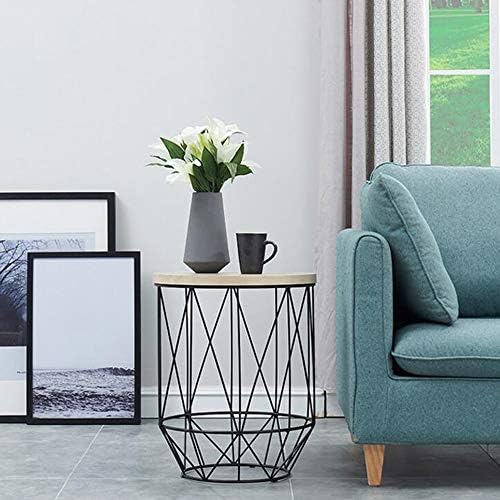 Telephone Table, Round Industrial Side Table,Telephone Table,Office Hallway O...