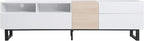 Bellemave TV Stand for TVs up to 80", Modern Entertainment Center with Cabinets, Drawers & Open Shelves, Wooden Media Console with Storage for Living Room, Bedroom & Home Theatre (White)