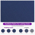 PURPLE LEAF Pool Lounge Chairs Set of 2 Chaise Lounge w/Wheel, Navy Blue | 5 Angles Perfect Comfort, Side Table Holds Drinks & Snacks, Flexible Sets Fit Any Layout, Silent Wheels for Easy Moving