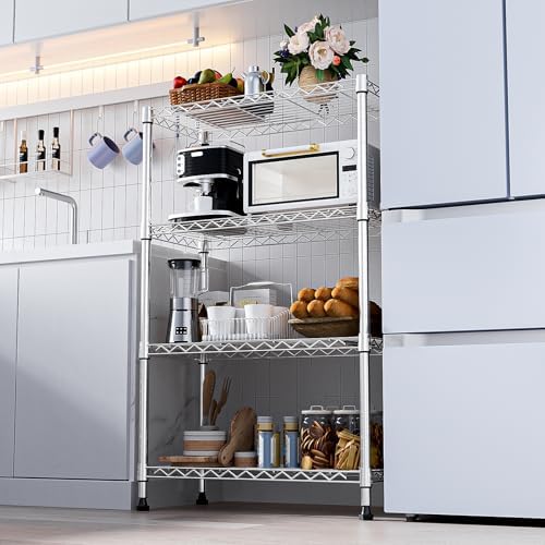 M MZG 1000 lbs Storage Shelving Steel Heavy Duty 4-Tier Utility Shelving Unit...