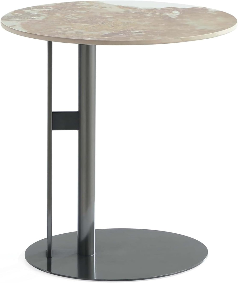 Manhattan Comfort Alondra 2 Piece Set, Round End and Coffee Tables with Sinte...