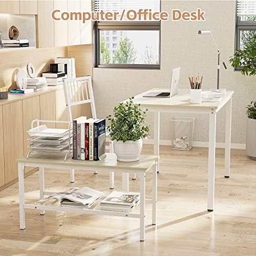 Teraves Dining Table Set for 4, Kitchen Table and 2 Chairs with Bench