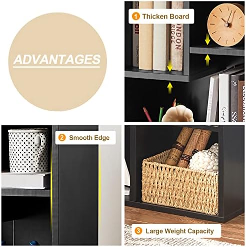 VECELO 42 Inch High Bookcase, 4-Tier Modern Storage Cabinet with Height Diffe...
