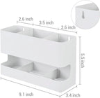 MyGift Modern Wall Mounted White Metal Hair Styling Tools and Accessories Heat Resistant Holder with 3 Slots, Salon Hot Tool Organizer Rack for Blow Dryer Straightener Curling Iron