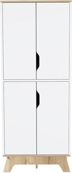 Rectangle Kitchen Pantry Light Oak and White