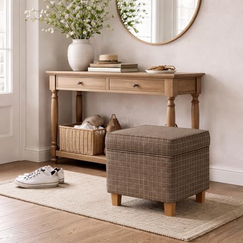 Homepop Home Decor Classic Square Storage Ottoman with Lift Off Lid | Ottoman...