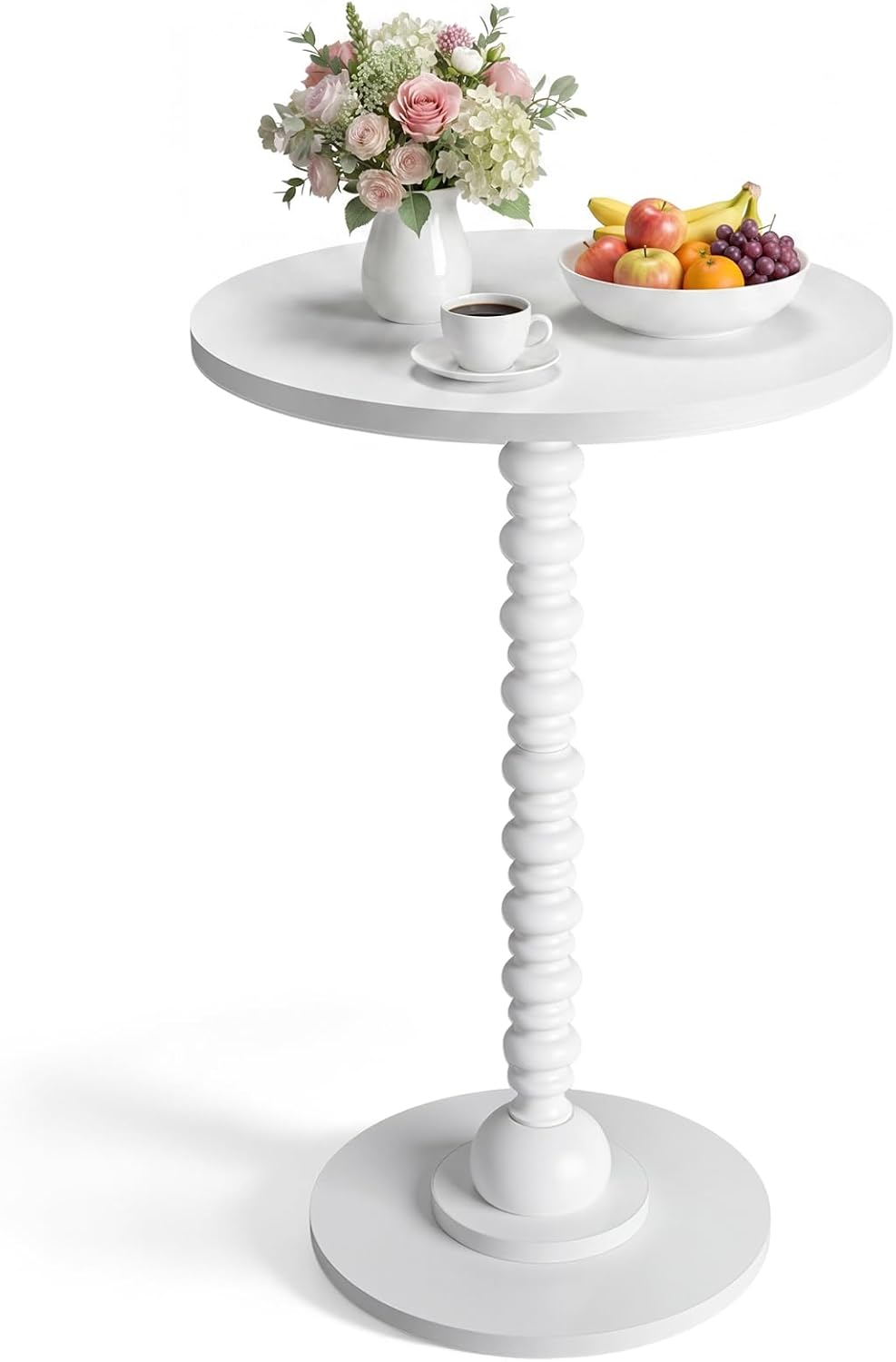 Novabright Round Side Table Small Drink Table for Small Spaces Modern Accent ...
