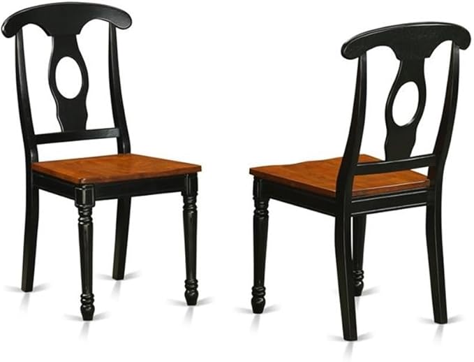 East West Furniture QUKE7-BCH-W 7 Piece Dining Table Set Consist of a Rectangle Dining Room Table with Butterfly Leaf and 6 Wood Seat Chairs, 40x78 Inch, Black & Cherry