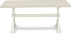 East West Furniture X027MZ001-5 5 Piece Kitchen Table & Chairs Set Includes a Rectangle Dining Room Table with X-Legs and 4 Cream Linen Fabric Parsons Dining Chairs, 40x72 Inch, Multi-Color