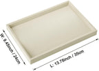 Mornajina 13.8" x 9.5" Velvet Jewelry Tray Jewelry Display Tray, Stackable Empty Plate Trays for Earrings Necklaces Bracelet Rings Display Showcase - Light Khaki