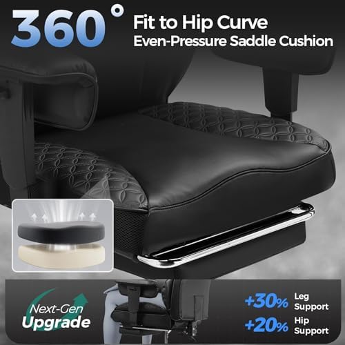 GTPLAYER Big and Tall Gaming Chair 400lbs Heavy Duty Office Chair with Foot R...