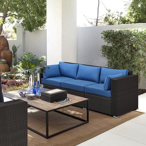 Yaheetech 3-Seat Patio Wicker Sofa, Outdoor Rattan Couch with Furniture Cover...