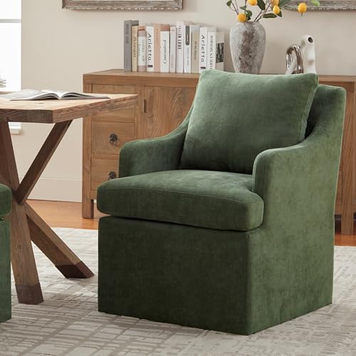 VKNOW Upholstered Dining Chairs Set of 6, Dining Room Chairs with Casters