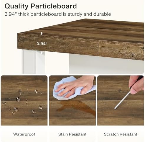 Tribesigns Kitchen Island with Storage, 55-Inch Farmhouse Stationary Island T...
