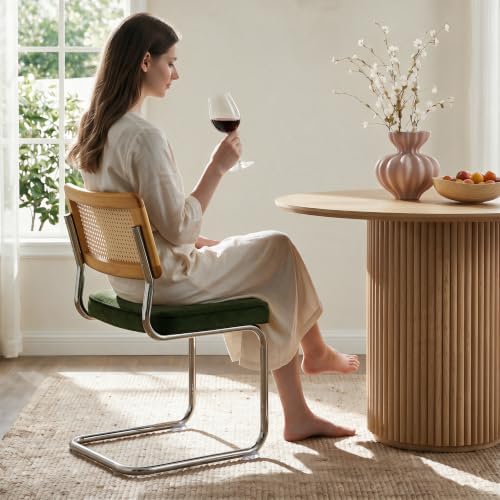 GrandNoor Natural Rattan Dining Chairs Set of 4, Cesca Design Kitchen Chair