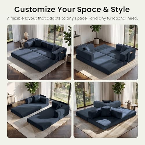 78.8" Convertible Futon Sofa Bed, Couch for Living Room | Corduroy Loves...