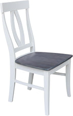 International Concepts Set of Two Cosmo Verona Chairs, White/Heather gray