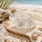 Glass Conch Shell Jewelry Dish Tray| Shell Trinket Dish Ring Earring Holder| Ocean Coastal Decorative Trinket Plate for Rings Earrings Necklaces Bracelet|Gift for Women (Transparent)
