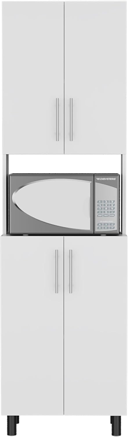 DEPOT E-SHOP 22" Olivet Kitchen Pantry, 4 Doors, 4Shelves, White - Kitch...