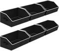 Cube Storage Bins - 6 Pack Trapezoid Storage Bins, Closet Organizers and Decorative Storage, Storage Baskets with Handle, Large Storage Basket for Home, Black