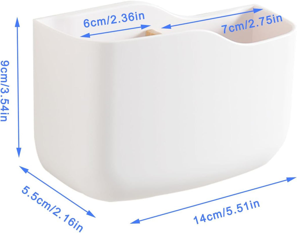 SUNFICON Wall Mount Remote Control Holders 3 Pack Adhesive Media Player Controller Holder Universal TV Remote Organizer Caddy Box Tray Hollow Bottom Phone Charging Home Office Desk Nightstand White