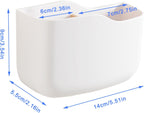 SUNFICON Wall Mount Remote Control Holders 3 Pack Adhesive Media Player Controller Holder Universal TV Remote Organizer Caddy Box Tray Hollow Bottom Phone Charging Home Office Desk Nightstand White