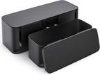 YECAYE 2 Pack Cable Management Box, Pet Friendly Cable Box Organizer for Home & Office, Child-Proof Floor Cord Cover, Cord Management and Cord Hider, Black