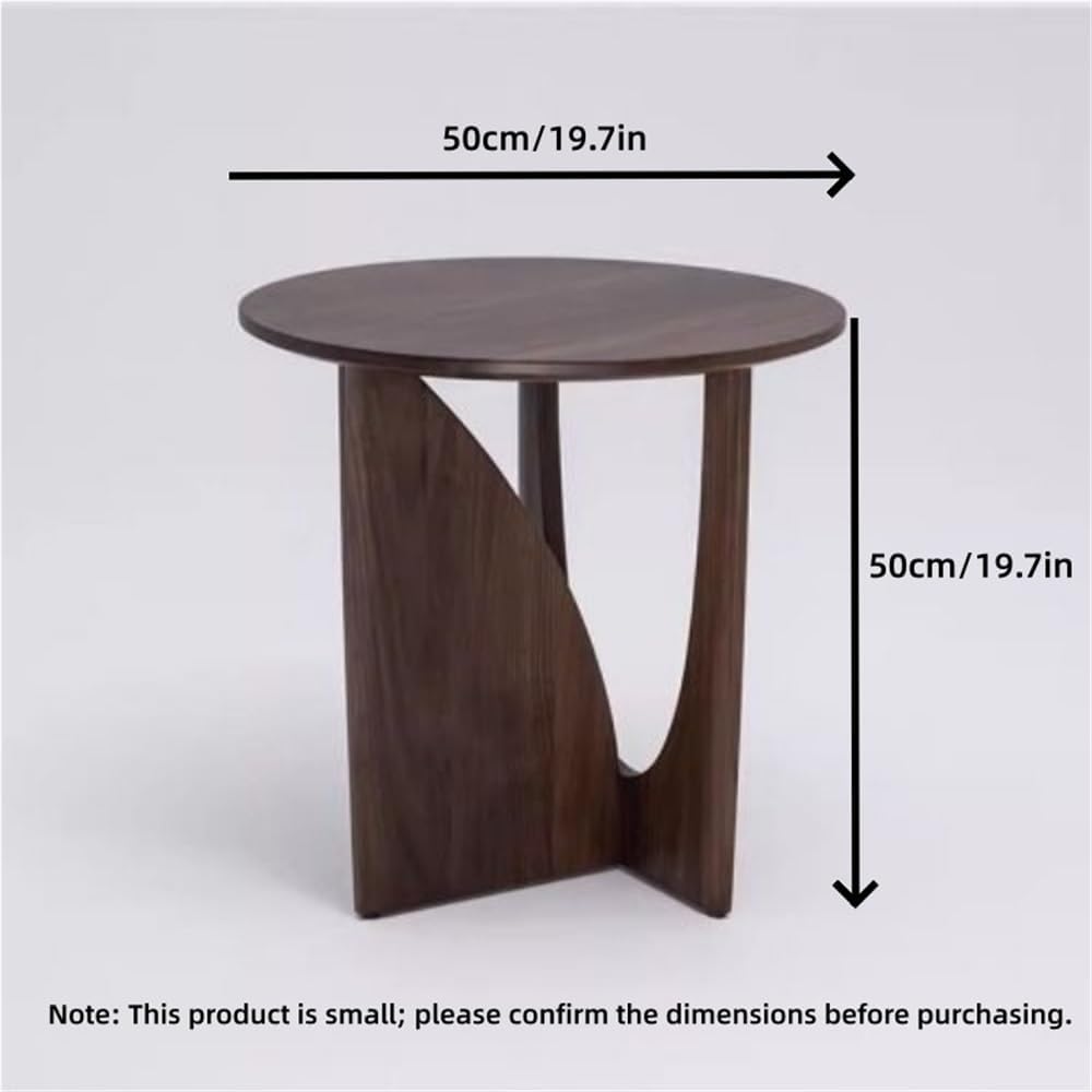 Wooden Round Side Table, Creative Small End Table for Small Spaces, Modern Ni...