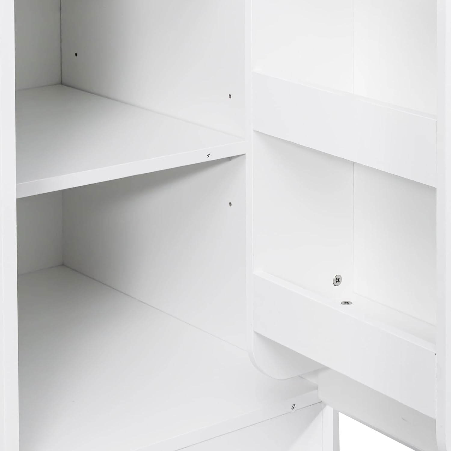 LUMISOL Modern Kitchen Pantry Cabinet with 3 Drawers, Buffet Cupboards Sideboard with 4 Door Shelves, Kitchen Hutch for Living Room Dining Room, White